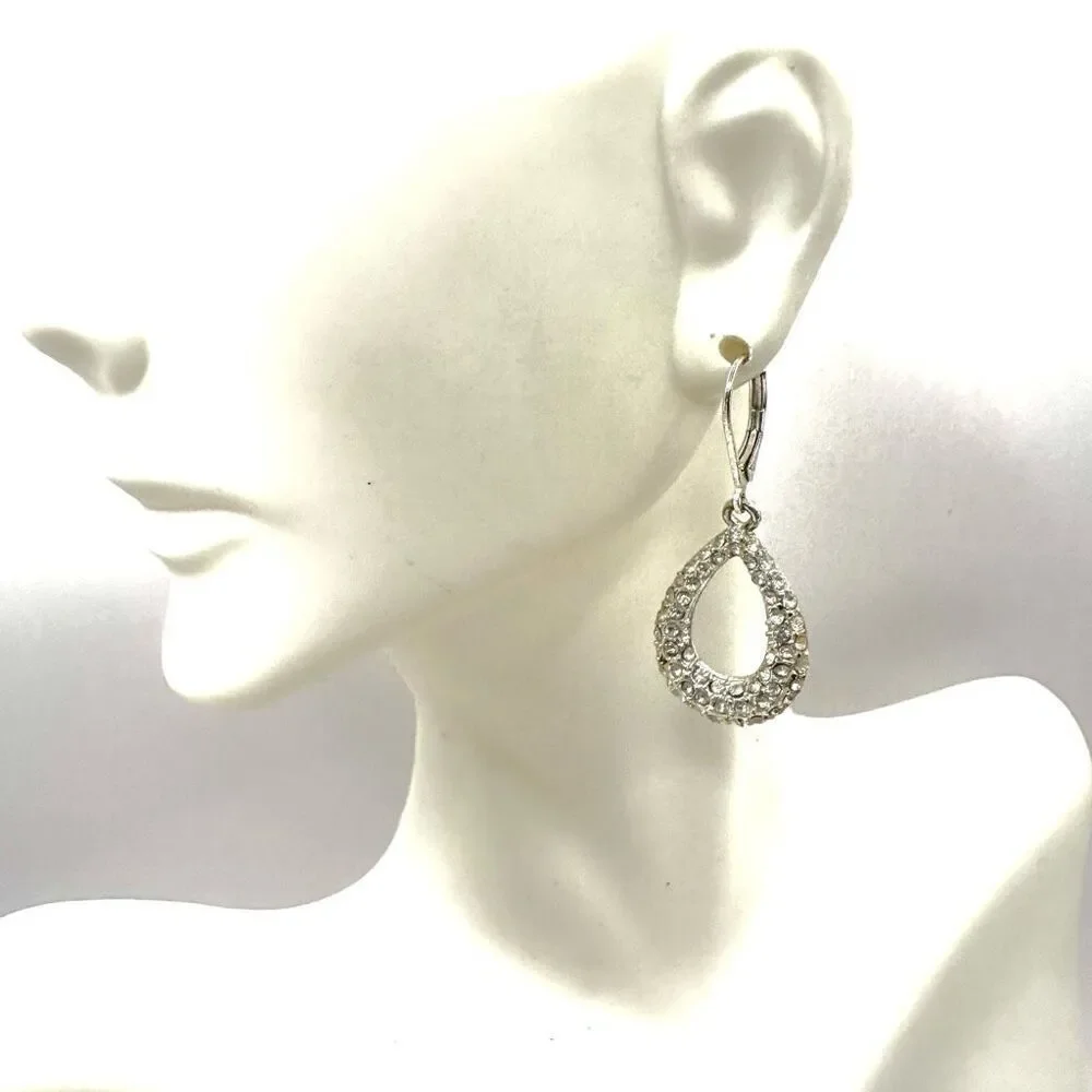 Kenneth Cole rhinestone teardrop earrings